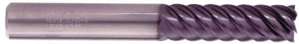 Kennametal - 1", 3-1/2" LOC, 1" Shank Diam, 6" OAL, 6 Flute, Solid Carbide Square End Mill - Single End, AlTiN Finish, Spiral Flute, 50° Helix, Centercutting, Right Hand Cut, Right Hand Flute, Series HPRDM - Eagle Tool & Supply