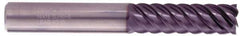 Kennametal - 1", 3-1/2" LOC, 1" Shank Diam, 6" OAL, 6 Flute, Solid Carbide Square End Mill - Single End, AlTiN Finish, Spiral Flute, 50° Helix, Centercutting, Right Hand Cut, Right Hand Flute, Series HPRDM - Eagle Tool & Supply