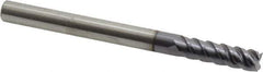 Kennametal - 1/4", 7/8" LOC, 1/4" Shank Diam, 3" OAL, 4 Flute, Solid Carbide Square End Mill - Single End, AlTiN Finish, Spiral Flute, 50° Helix, Centercutting, Right Hand Cut, Right Hand Flute, Series HPRDM - Eagle Tool & Supply