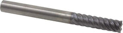 Kennametal - 1/2", 1-3/4" LOC, 1/2" Shank Diam, 5" OAL, 6 Flute, Solid Carbide Square End Mill - Single End, AlTiN Finish, Spiral Flute, 50° Helix, Centercutting, Right Hand Cut, Right Hand Flute, Series HPRDM - Eagle Tool & Supply