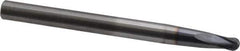 Kennametal - 3/16" Diam, 3/16" LOC, 4 Flute Solid Carbide Ball End Mill - AlTiN Finish, Single End, 3" OAL, 1/4" Shank Diam, Spiral Flute - Eagle Tool & Supply