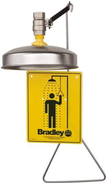 Bradley - Plumbed Drench Showers Mount: Vertical Shower Head Material: Plastic with Stainless Steel - Eagle Tool & Supply