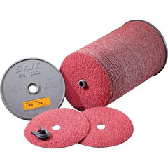 Sait - 7" Diam 7/8" Hole 80 Grit Fiber Disc - Medium Grade, Ceramic, 8,500 Max RPM, Series 9S - Eagle Tool & Supply