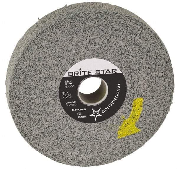 Brite Star - 6" Diam, 2" Face Width, 1" Center Hole, Fine Grade, Silicon Carbide Deburring Wheel - Convolute, Soft Density 7 Grade, 6,000 RPM - Eagle Tool & Supply