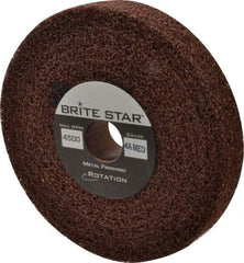 Brite Star - 6" Diam, 1" Face Width, 1" Center Hole, Medium Grade, Aluminum Oxide Deburring Wheel - Convolute, Hard Density 4 Grade, 6,000 RPM - Eagle Tool & Supply