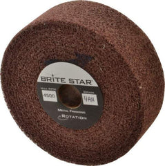 Brite Star - 6" Diam, 2" Face Width, 1" Center Hole, Medium Grade, Aluminum Oxide Deburring Wheel - Convolute, Soft Density 4 Grade, 6,000 RPM - Eagle Tool & Supply