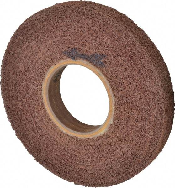 Brite Star - 8" Diam, 1" Face Width, 3" Center Hole, Medium Grade, Aluminum Oxide Deburring Wheel - Convolute, Hard Density 4 Grade, 3,400 RPM - Eagle Tool & Supply