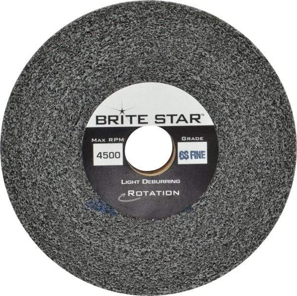 Brite Star - 6" Diam, 1" Face Width, 1" Center Hole, Fine Grade, Silicon Carbide Deburring Wheel - Convolute, Soft Density 6 Grade, 6,000 RPM - Eagle Tool & Supply