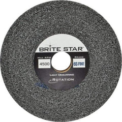 Brite Star - 6" Diam, 1" Face Width, 1" Center Hole, Fine Grade, Silicon Carbide Deburring Wheel - Convolute, Soft Density 6 Grade, 6,000 RPM - Eagle Tool & Supply