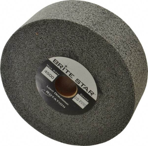 Brite Star - 6" Diam, 2" Face Width, 1" Center Hole, Fine Grade, Silicon Carbide Deburring Wheel - Convolute, Soft Density 6 Grade, 6,000 RPM - Eagle Tool & Supply