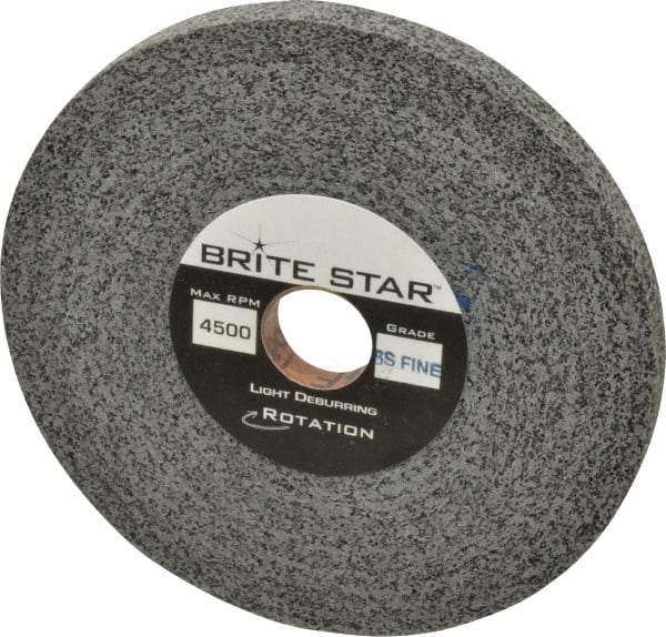 Brite Star - 6" Diam, 1/2" Face Width, 1" Center Hole, Fine Grade, Silicon Carbide Deburring Wheel - Convolute, Hard Density 8 Grade, 6,000 RPM - Eagle Tool & Supply