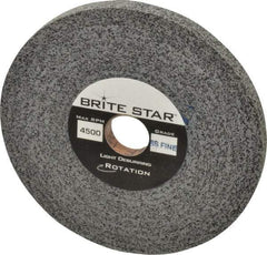 Brite Star - 6" Diam, 1/2" Face Width, 1" Center Hole, Fine Grade, Silicon Carbide Deburring Wheel - Convolute, Hard Density 8 Grade, 6,000 RPM - Eagle Tool & Supply