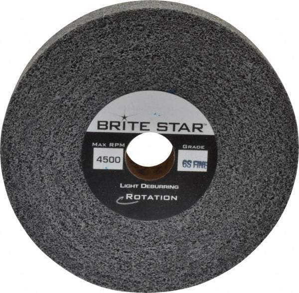 Brite Star - 6" Diam, 1" Face Width, 1" Center Hole, Fine Grade, Silicon Carbide Deburring Wheel - Convolute, Soft Density 7 Grade, 6,000 RPM - Eagle Tool & Supply