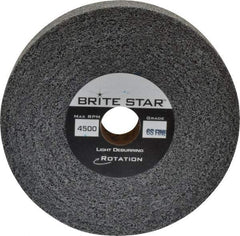 Brite Star - 6" Diam, 1" Face Width, 1" Center Hole, Fine Grade, Silicon Carbide Deburring Wheel - Convolute, Soft Density 7 Grade, 6,000 RPM - Eagle Tool & Supply