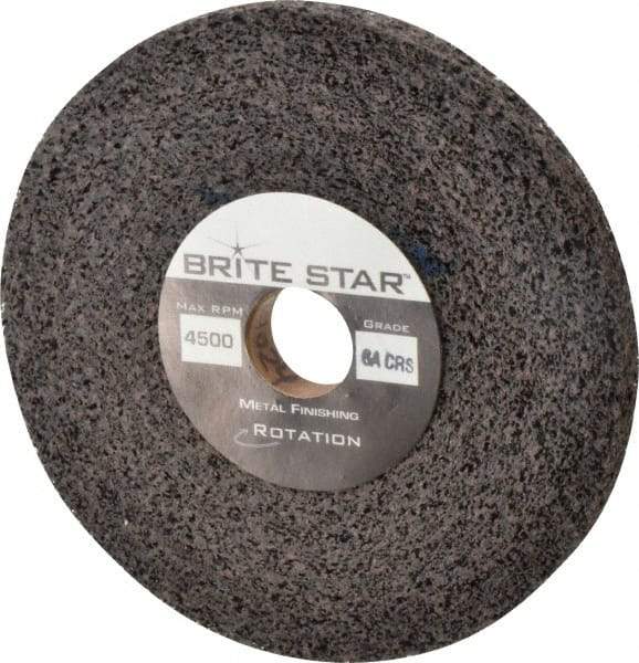 Brite Star - 6" Diam, 1/2" Face Width, 1" Center Hole, Coarse Grade, Aluminum Oxide Deburring Wheel - Convolute, Soft Density 6 Grade, 6,000 RPM - Eagle Tool & Supply