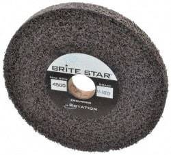 Brite Star - 6" Diam, 1/2" Face Width, 1" Center Hole, Medium Grade, Aluminum Oxide Deburring Wheel - Convolute, Hard Density 8 Grade, 4,500 RPM - Eagle Tool & Supply