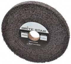 Brite Star - 6" Diam, 1/2" Face Width, 1" Center Hole, Medium Grade, Aluminum Oxide Deburring Wheel - Convolute, Hard Density 8 Grade, 4,500 RPM - Eagle Tool & Supply