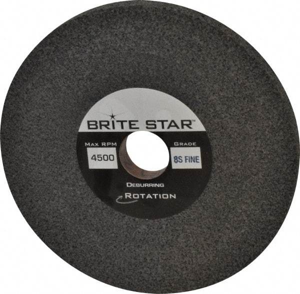 Brite Star - 6" Diam, 1/2" Face Width, 1" Center Hole, Fine Grade, Silicon Carbide Deburring Wheel - Convolute, Hard Density 8 Grade, 4,500 RPM - Eagle Tool & Supply