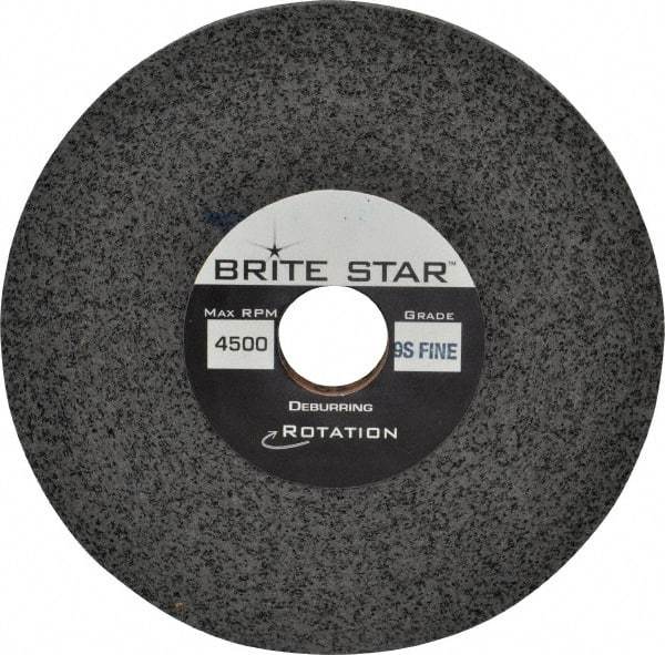 Brite Star - 6" Diam, 1/2" Face Width, 1" Center Hole, Fine Grade, Silicon Carbide Deburring Wheel - Convolute, Extra Hard Density 9 Grade, 4,500 RPM - Eagle Tool & Supply