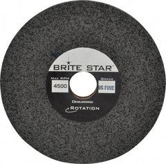Brite Star - 6" Diam, 1/2" Face Width, 1" Center Hole, Fine Grade, Silicon Carbide Deburring Wheel - Convolute, Extra Hard Density 9 Grade, 4,500 RPM - Eagle Tool & Supply