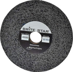 Brite Star - 6" Diam, 1/2" Face Width, 1" Center Hole, Medium Grade, Silicon Carbide Deburring Wheel - Convolute, Hard Density 8 Grade, 4,500 RPM - Eagle Tool & Supply