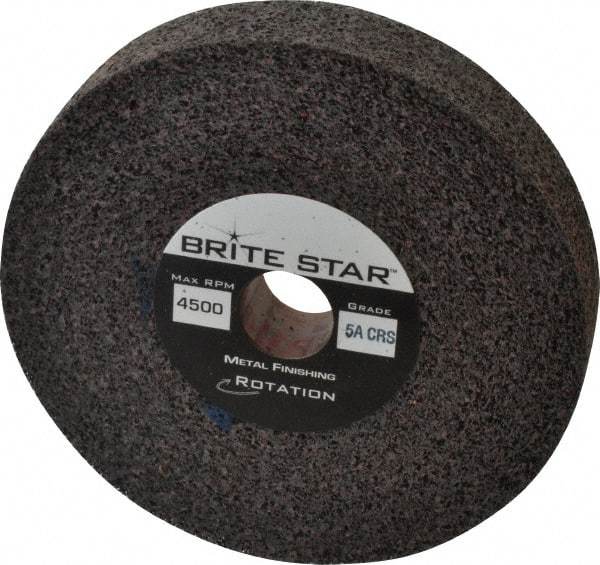 Brite Star - 6" Diam, 1" Face Width, 1" Center Hole, Coarse Grade, Aluminum Oxide Deburring Wheel - Convolute, Soft Density 5 Grade, 6,000 RPM - Eagle Tool & Supply