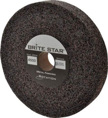 Brite Star - 6" Diam, 1" Face Width, 1" Center Hole, Coarse Grade, Aluminum Oxide Deburring Wheel - Convolute, Medium Density 6 Grade, 6,000 RPM - Eagle Tool & Supply