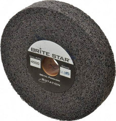 Brite Star - 6" Diam, 1" Face Width, 1" Center Hole, Medium Grade, Aluminum Oxide Deburring Wheel - Convolute, Soft Density 5 Grade, 6,000 RPM - Eagle Tool & Supply