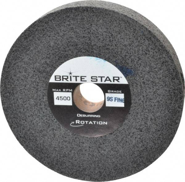 Brite Star - 6" Diam, 1" Face Width, 1" Center Hole, Fine Grade, Silicon Carbide Deburring Wheel - Convolute, Extra Hard Density 9 Grade, 4,500 RPM - Eagle Tool & Supply