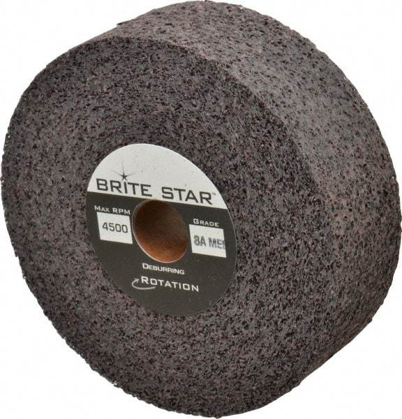 Brite Star - 6" Diam, 2" Face Width, 1" Center Hole, Medium Grade, Aluminum Oxide Deburring Wheel - Convolute, Hard Density 8 Grade, 4,500 RPM - Eagle Tool & Supply