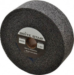 Brite Star - 6" Diam, 2" Face Width, 1" Center Hole, Medium Grade, Aluminum Oxide Deburring Wheel - Convolute, Medium Density 6 Grade, 6,000 RPM - Eagle Tool & Supply