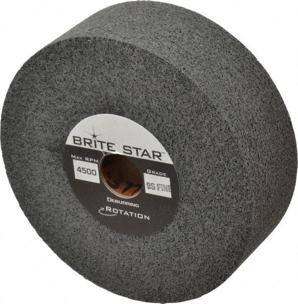 Brite Star - 6" Diam, 2" Face Width, 1" Center Hole, Fine Grade, Silicon Carbide Deburring Wheel - Convolute, Extra Hard Density 9 Grade, 4,500 RPM - Eagle Tool & Supply