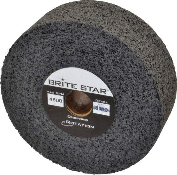 Brite Star - 6" Diam, 2" Face Width, 1" Center Hole, Medium Grade, Silicon Carbide Deburring Wheel - Convolute, Hard Density 8 Grade, 4,500 RPM - Eagle Tool & Supply