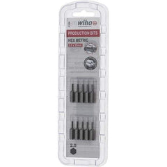 Wiha - 2mm Hex Screwdriver Bit - 1/4" Drive, 1" OAL - Eagle Tool & Supply