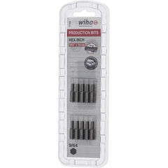 Wiha - 0.14" Hex Screwdriver Bit - 1/4" Drive, 1" OAL - Eagle Tool & Supply