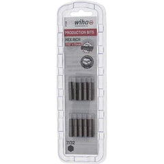 Wiha - 0.218" Hex Screwdriver Bit - 1/4" Drive, 1" OAL - Eagle Tool & Supply
