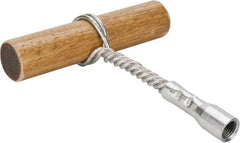 Schaefer Brush - 6-1/2" Long, 1/4" NPT Male, Galvanized Steel T-Bar Brush Handle - 1/2" Diam, For Use with Tube Brushes & Scrapers - Eagle Tool & Supply