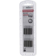 Wiha - 1/4" Hex Screwdriver Bit - 1/4" Drive, 1" OAL - Eagle Tool & Supply