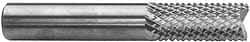 Accupro - 1/4" Diam, 1" LOC, Fishtail Point End, Solid Carbide Diamond Pattern Router Bit - Right Hand Cut, 3" OAL, 1/4" Shank Diam, Use on Fiberglass - Eagle Tool & Supply