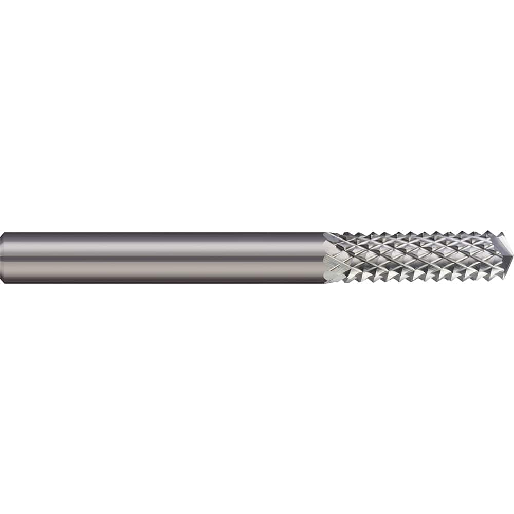 Micro 100 - 3/16" Diam, 5/8" LOC, 3/16" Shank Diam, 135° Drill Point Diamond-Pattern Router Bit - Exact Industrial Supply