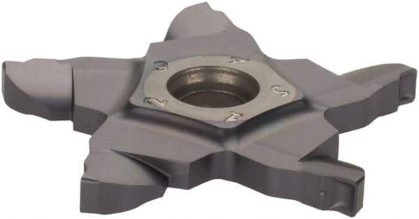 Iscar - 34F30004022PENTA Grade IC908, 3mm Cutting Width Carbide Grooving Insert - 5mm Max Depth of Cut, Right Hand, 0.4mm Corner Radius, TiAlN Finish - Eagle Tool & Supply