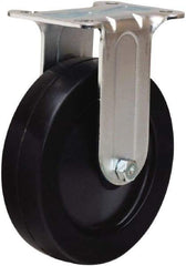 Hamilton - 5" Diam x 1-1/4" Wide x 6-1/16" OAH Top Plate Mount Rigid Caster - Hard Rubber, 280 Lb Capacity, Self-Lubricating Bearing, 2-3/4 x 3-3/4" Plate - Eagle Tool & Supply