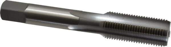 OSG - 5/8-18 UNF 3B 4 Flute Bright Finish High Speed Steel Straight Flute Standard Hand Tap - Bottoming, Left Hand Thread, 3-13/16" OAL, 1-13/16" Thread Length, H3 Limit, Oversize - Exact Industrial Supply