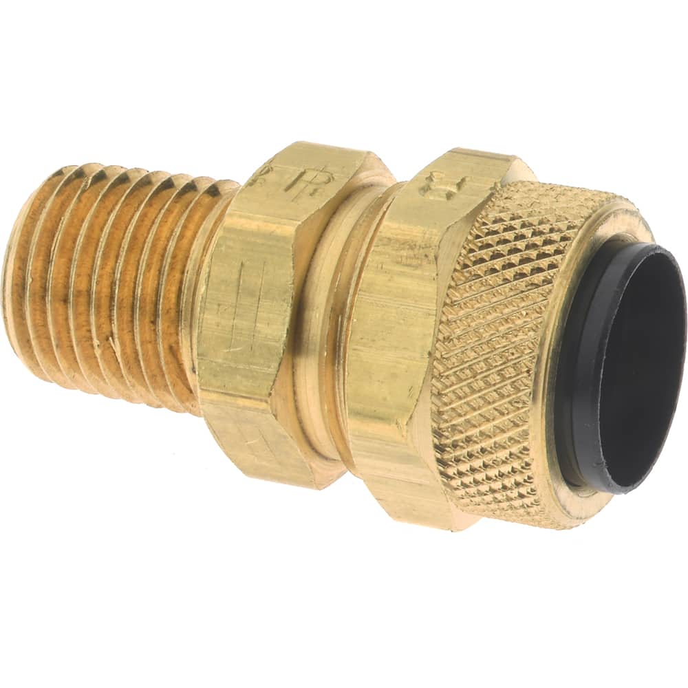 Parker - 1/2" Tube OD x 1/4 Thread Acetal Copolymer Compression Tube Connector - Eagle Tool & Supply