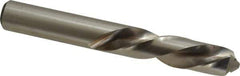 Chicago-Latrobe - 1/2" 118° Spiral Flute High Speed Steel Screw Machine Drill Bit - Bright Finish, Left Hand Cut, 2-1/4" Flute Length, 3-3/4" OAL, Standard Point, Straight Shank - Eagle Tool & Supply