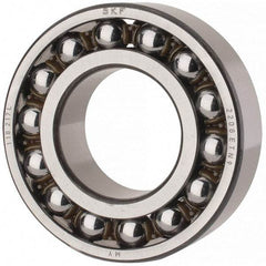 SKF - 40mm Bore Diam, 80mm OD, Open Self Aligning Radial Ball Bearing - 23mm Wide, 2 Rows, Round Bore, 2,250 Lb Static Capacity, 7,170 Lb Dynamic Capacity - Eagle Tool & Supply