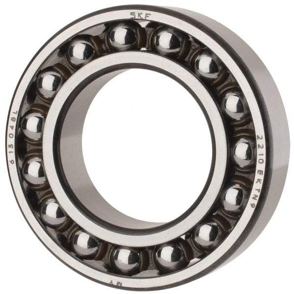 SKF - 50mm Bore Diam, 90mm OD, Open Self Aligning Radial Ball Bearing - 23mm Wide, 2 Rows, Round Bore, 2,520 Lb Static Capacity, 7,600 Lb Dynamic Capacity - Eagle Tool & Supply