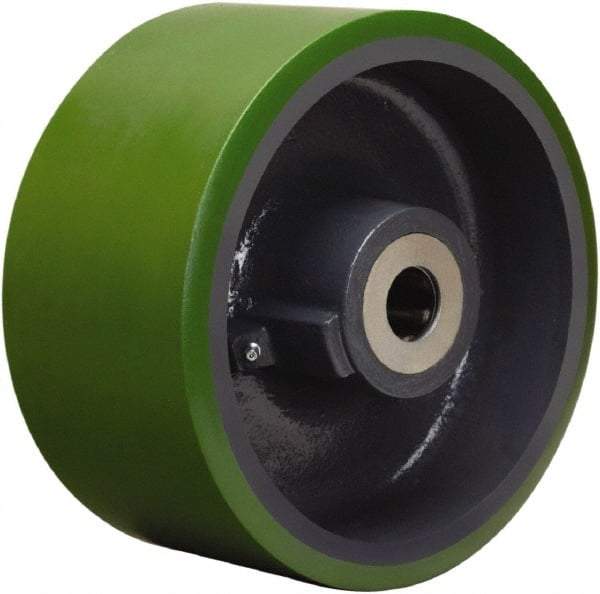 Hamilton - 10 Inch Diameter x 5 Inch Wide, Polyurethane on Cast Iron Caster Wheel - 5,000 Lb. Capacity, 5-1/4 Inch Hub Length, 1-1/2 Inch Axle Diameter, Straight Roller Bearing - Eagle Tool & Supply