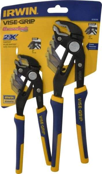 Irwin - 2 Piece GrooveLock Plier Set - Comes in Display Card - Eagle Tool & Supply