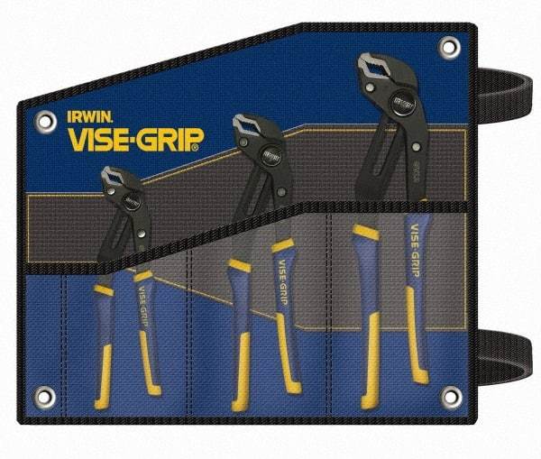 Irwin - 3 Piece GrooveLock Plier Set - Comes in Tool Roll - Eagle Tool & Supply